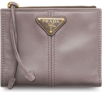 Prada small leather wallet - women - Calf Leather - One Size - Grey