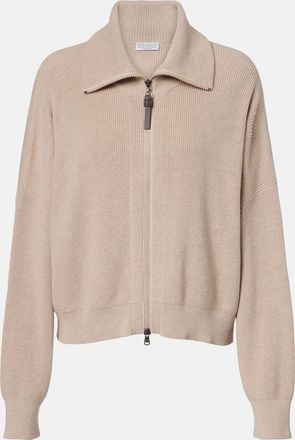 Brunello Cucinelli Giacca blouson in maglia di cotone