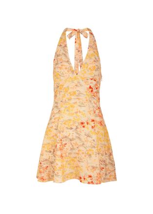 Faithfull The Brand Mira Floral-print Rayon Mini Dress - Yellow - M (UK12 / M)