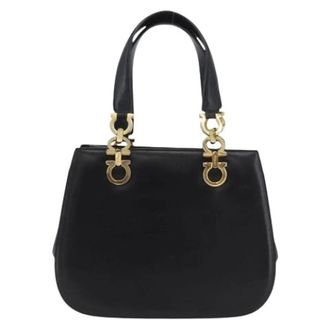 Ferragamo Pre-owned Handbags, female, Black, Size: ONE SIZE Pre-owned Gancini Handbag