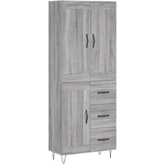 vidaXL Aparador Alto Madera Contrachapada Gris Sonoma 69,5x34x180 Cm Vidaxl