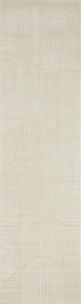 Nazar Rugs Alfombra con arco en relieve de color crema - 80x300