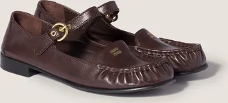 Miu Miu Leather loafers with strap