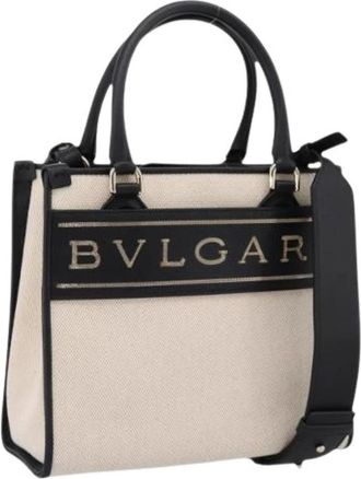 Bulgari Pre-owned Vintage Canvas Tote Bag - Dames - Vintage Shopper - Beige - ONE Size - Vintage