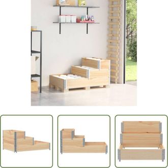 vidaXL Fioriera da giardino - Fioriera Rialzata 3 Livelli 120x80 cm Legno Massello di Pino