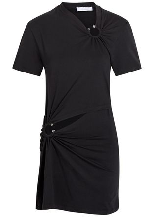 Paco Rabanne Cut-out Stretch-cotton Mini Dress - Black - M (UK12 / M)