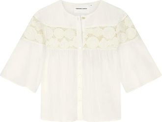 Fab By Fabienne Chapot Kristel Top - Dames - Blouses - Beige - M - Katoen - Overhemden