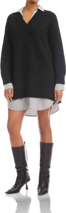 Fifteen Twenty Carrie Mixed Media Dress In Black