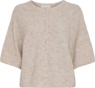 Moss Copenhagen Bondie Hope 2/4 Cardigan - Dames - Truien - Beige - Maat: M/L Wol