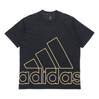 adidas U Big Logo T Sports Stylish Printing Round Neck Short Sleeve Black GU4291