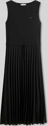 Tommy Hilfiger Slim Fit Midikleid mit Faltenrock in BLACK, Gr&ouml;&szlig;e XL