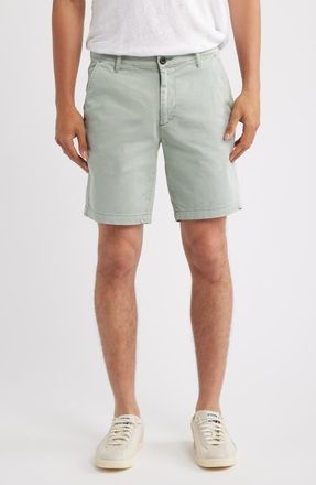 AG - Adriano Goldschmied Wanderer 8.5-Inch Stretch Cotton Chino Shorts in Sulfur Faded Moss at Nordstrom, Size 31