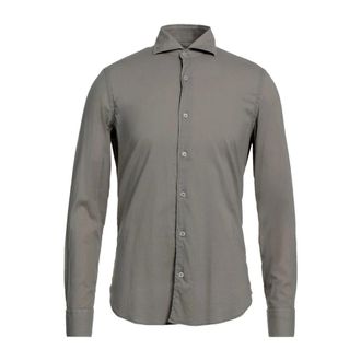 Fedeli Superlicht Katoenen Panamino Overhemd - Heren - Casual Overhemden - Grijs - 3XL - Katoen - Overhemden