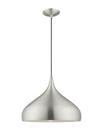 Livex Lighting Livex Metal Shade 1 Lt Brushed Aluminum Mini Pendant