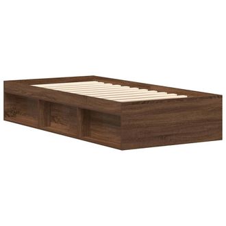 Berkfield Home Modern Bed Frame Brown Oak 90x190 cm Single