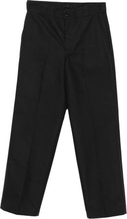 Prada Pressed-crease Logo-plaque Trousers