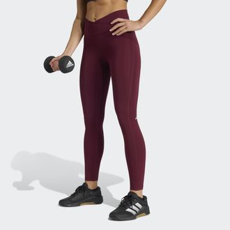 adidas Trainingstights ADIDAS PERFORMANCE W 3SS X-OVER L, Damen, Gr. XXL, N-Gr, maroon, normal, gr., Obermaterial: 80% Polyester, 20% Elasthan, 7/8-L&auml;nge, Ho