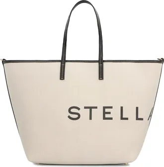 Stella McCartney Womens Ecru Canvas Tote Bag Cotton