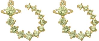 Vivienne Westwood Lydia Embellished orb Hoop Earrings - Green - One Size