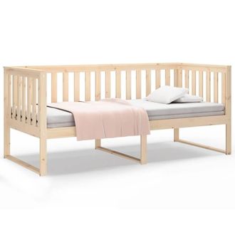 Berkfield Home Day Bed 100x200 cm Solid Wood Pine in Light Tan