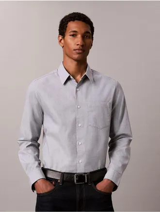 Calvin Klein Mens Oxford Classic Button-Down Shirt - Blue - 2XL
