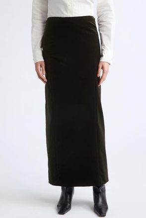 Jil Sander Stretch Velveteen Pencil Skirt in Utility at Nordstrom, Size 42