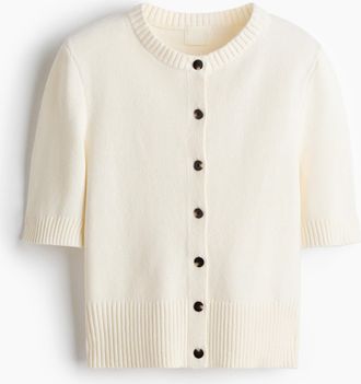 H&M Cardigan mit Kurzarm - White