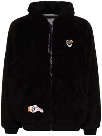 Aape By A Bathing Ape Moonface logo zip-up hoodie - men - Polyester - L - Black