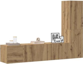 vidaXL Vidaxl - Muebles De Tv De Pared 3 Uds Madera Ingenier&iacute;a Roble Artesanal