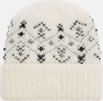 Moncler Embellished alpaca and wool-blend beanie