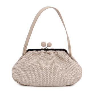 Max Mara Raffia Top-Handle Bag - female - Weekend Max Mara - Shoulder Bags - Beige - ONE SIZE - Bags