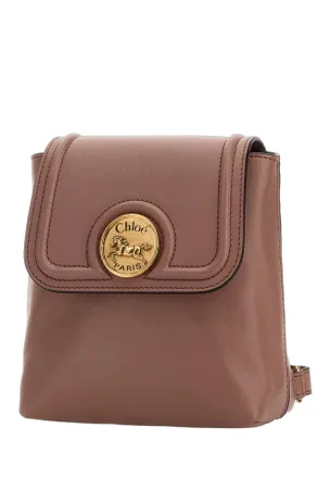 Chlo&eacute; Womens Antiqued Pink Leather Horse Medal Backpack Nougat