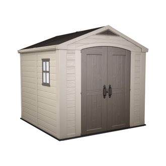 Dmora Caseta De Jard&iacute;n Ronsecco, Cobertizo De Jard&iacute;n, Caseta De Jard&iacute;n, Trastero Para Herramientas, 257x255 H243 Cm, Beige - Dmora