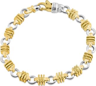 Pompeii3 Mens Solid 14k Gold (57grams) or Platinum (91gram) Two Tone 8mm Bracelet 8.75