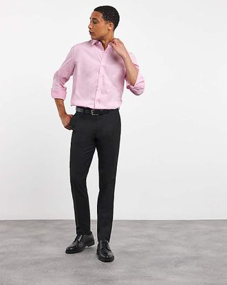 Jacamo Pink Long Sleeve Formal Shirt Reg