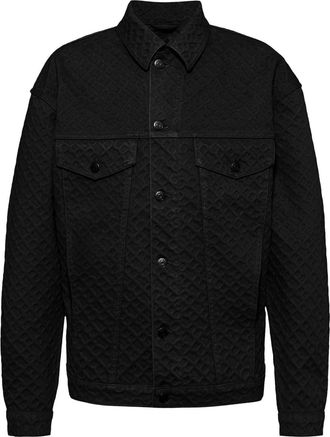 HUGO BOSS Mens Collared Neck Trucker Regular Fit Jacket in Black 001 - Size X-Large