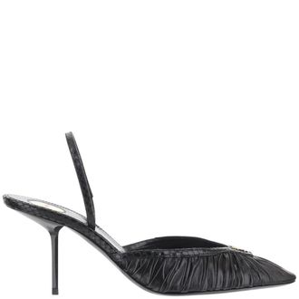 Saint Laurent Black Textured Pumps