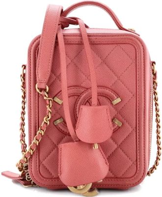 Chanel Filigree Vertical Vanity Case Quilted Caviar crossbody bag - Rosa