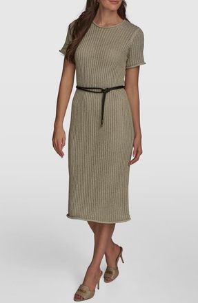 DKNY Open Knit Sheath Dress in Crm/Gold at Nordstrom, Size X-Large