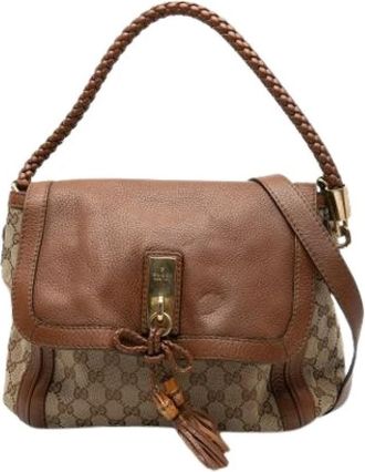 Gucci Pre-owned Handbags, female, Brown, Size: ONE SIZE Pre-owned Bella Satchel