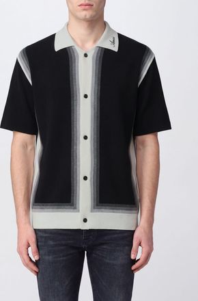 Amiri Short-Sleeved Knit Wool Shirt with Abstract Pattern