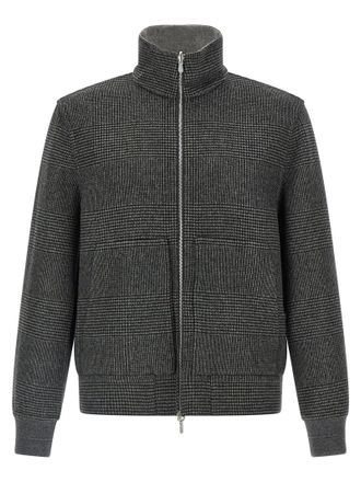 Brunello Cucinelli Cashmere Reversible Bomber Jacket Puffer Jackets Grigio-Uomo