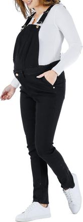 Cache Coeur Sharon denim maternity overalls in Black at Nordstrom, Size X-Small