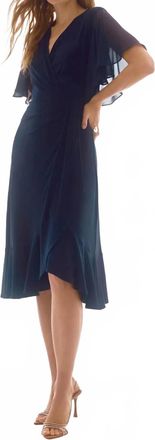 Joseph Ribkoff Knee-Length Wrap Dress In Blue