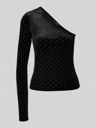 Mango Slim Fit Blusentop mit One-Shoulder-Tr&auml;ger Modell XTACHI in Black, Gr&ouml;&szlig;e XS