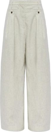 Munthe Geplooide broek met knoop - Beige