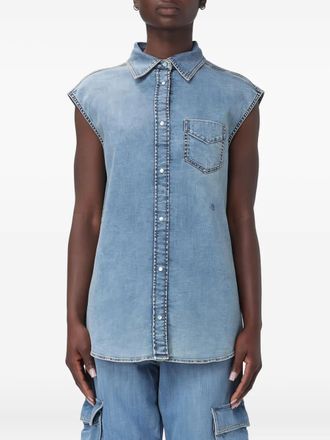 Jacob Cohen buttoned sleeveless shirt - Blue