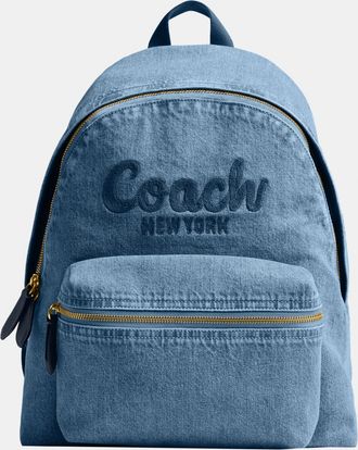 Coach Womens Cargo Backpack - Blue Leather - One Size