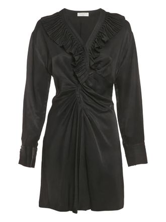 Sandro ruffle-trim mini dress - Black