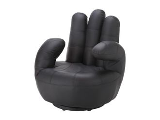 Vente-Unique Sill&oacute;n mano giratorio CATCHY - Piel sint&eacute;tica - Negro